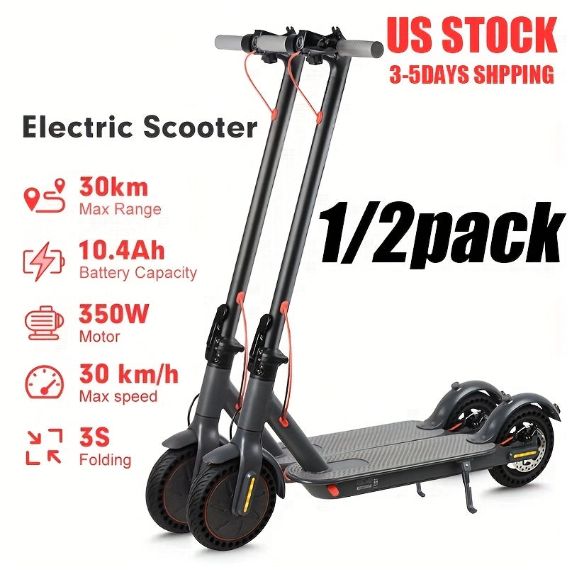 1/2PACKS 350W Electric Scooter for Adults & Teens, 6/9/15 Mph Three Speed, Max Range 20 Miles, Dual Brake & 8.5" Honeycomb Tires, Fast Charging, Foldable E- Scooter for City Commuting, Birthday Gift, Scooter For Men, Foldable