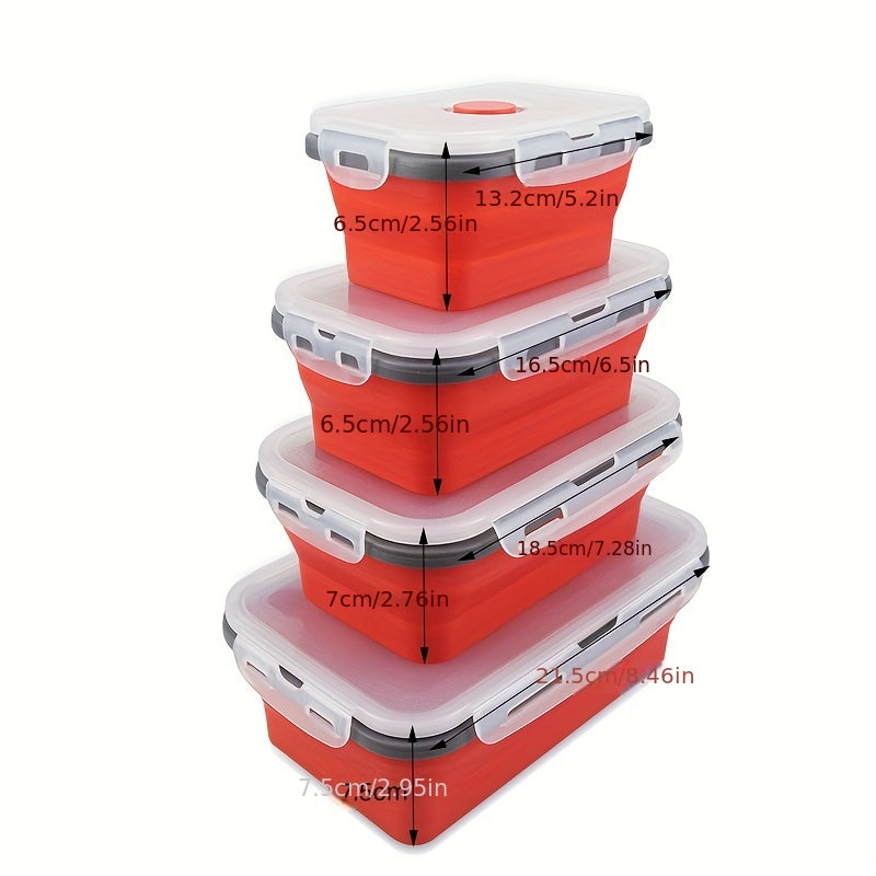 Collapsible Silicone Food Storage Containers - Microwave, Freezer & Dishwasher Safe Lunch Box with Stackable Meal Prep Containers Suitable for Leftovers, -the- Meals