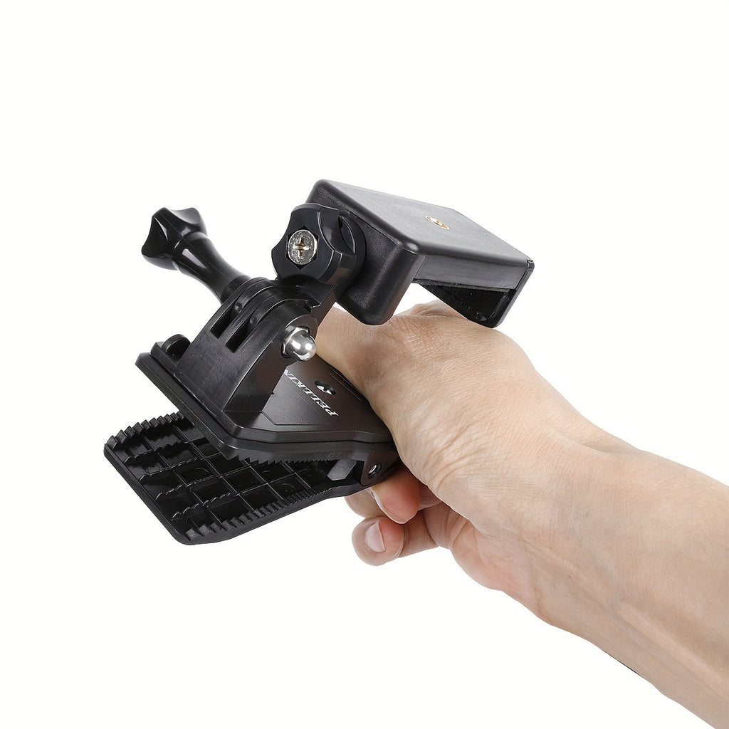 Adjustable ABS Shoulder Mount Clip for Smartphone Recording, First-Person View Outdoor Vlogging and Live Streaming Holder for Backpack Strap