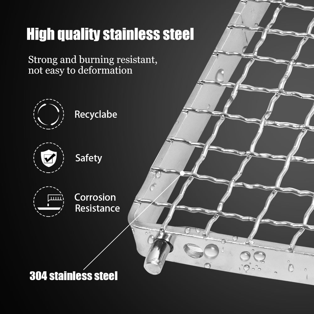 Portable & Lightweight Camping Grill: Adjustable Stainless Steel Grate, Foldable Design - Perfect for Hiking, Picnics, Fishing