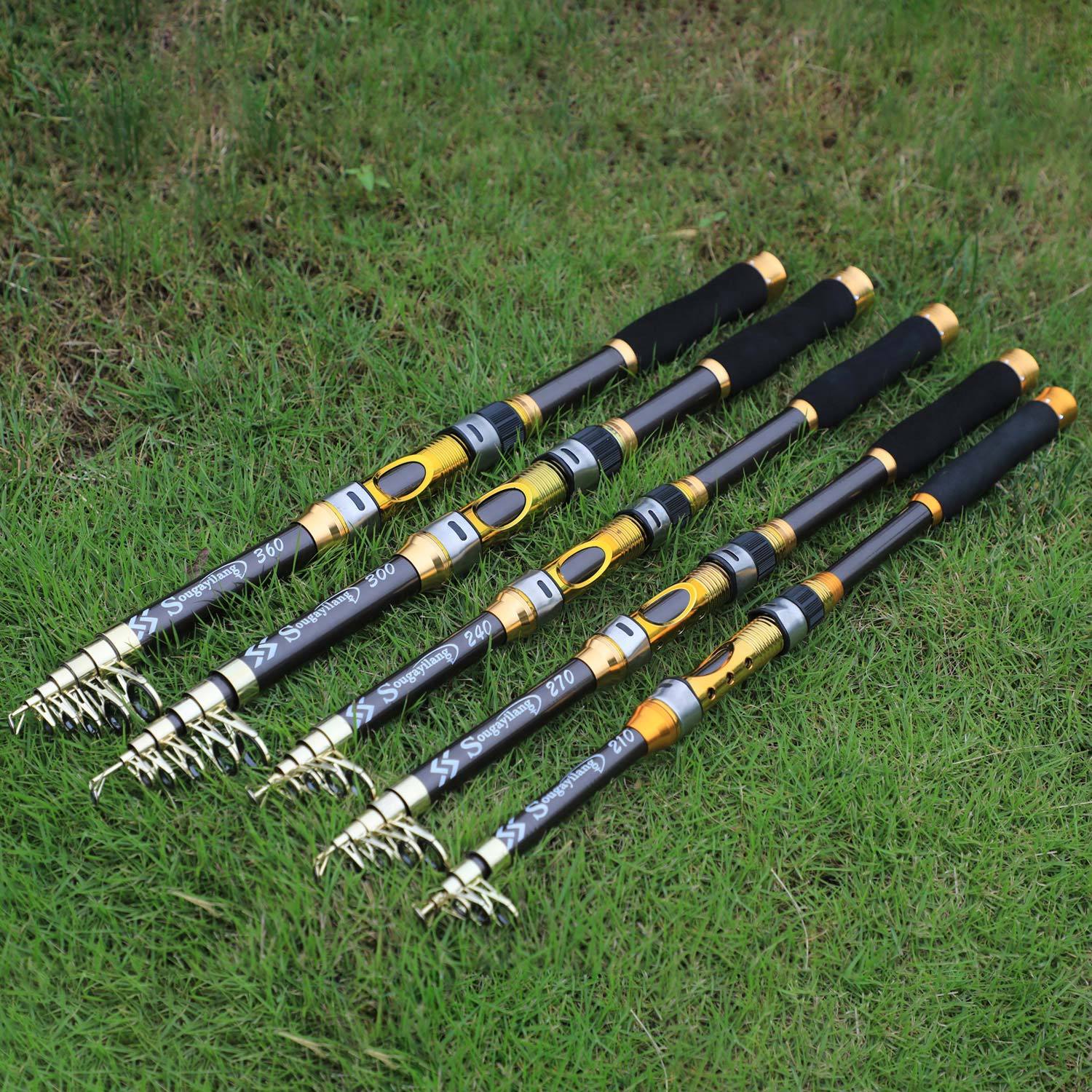 Sougayilang Spinnrute Ultraleichte Kohlefaser Tragbare Angelrute (tatsächliche Größe: 205-300cm) (aufgrund von Produktionschargenproblemen ist ein geringfügiger Fehler im normalen Bereich)