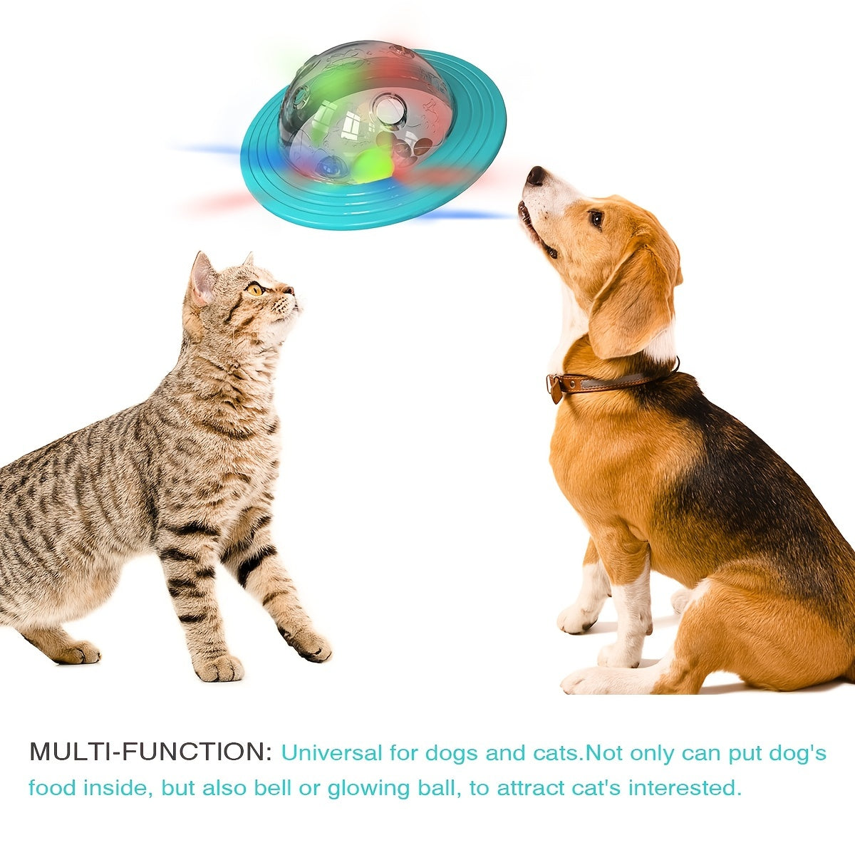 Interactive UFO Design Dog Ball Toys, Food Dispensing Pet Slow Feeder Ball, Dog Enrichment Toys, Dogs IQ Treat Ball Puzzle Toy
