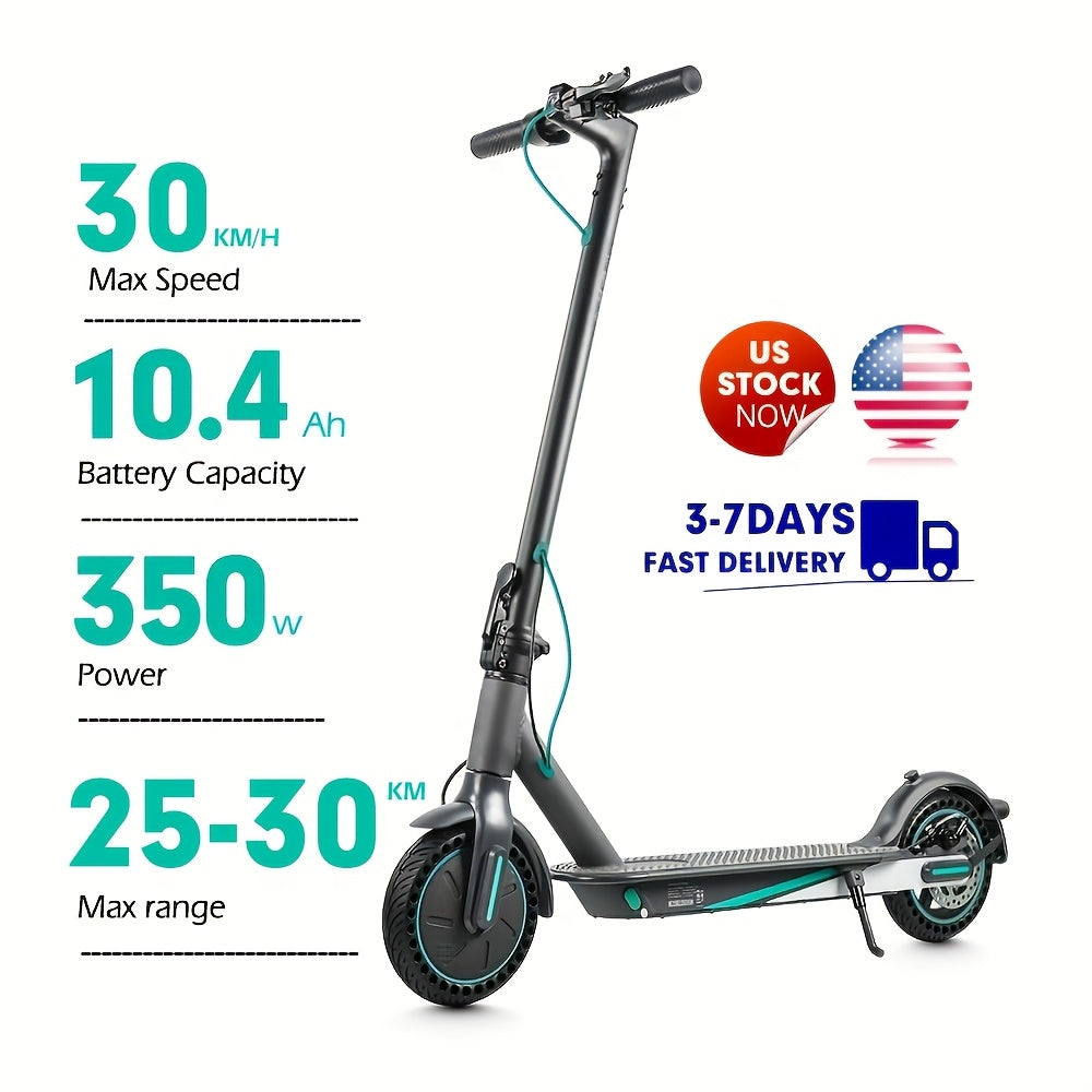 Portable Folding Commuting Electric Scooter for Adults, 8.5/10" Tires, 30KM/H Top Speed, 350W/750W Motor, Max 15-45KM Long Range, Folding E-Scooter with Dual Braking System