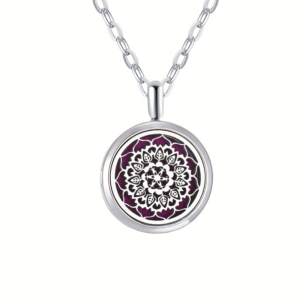 Metal Stainless Steel Pendant Necklace Open Locket Perfume Aroma Essential Oil Diffuser Necklace For Women Girls