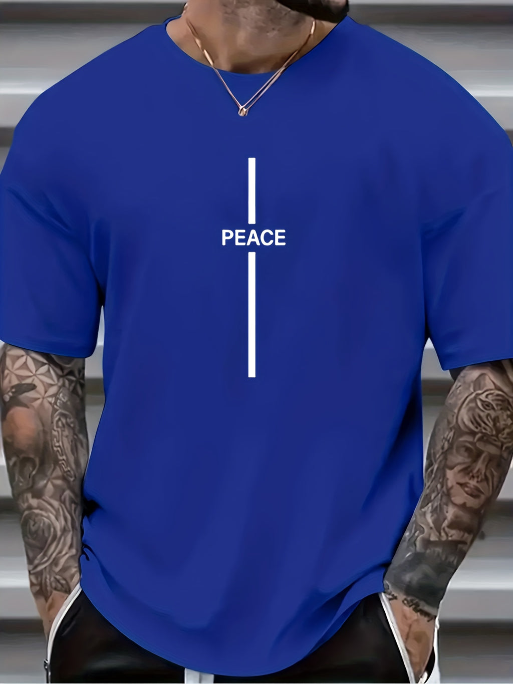 Plus Size Men's Trendy Cross Graphic Tees, Comfy Stretch Breathable T-shirts For Summer, Oversized Loose Men's Clothings