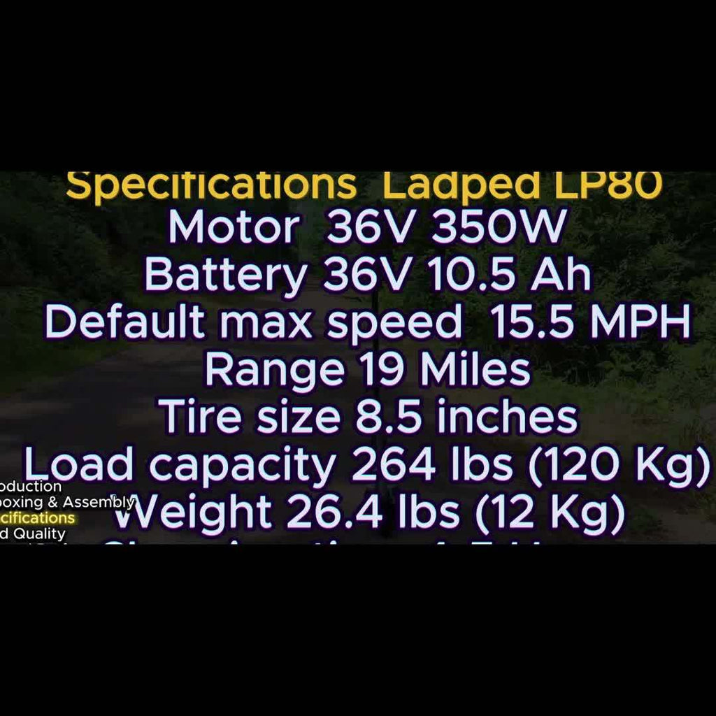 LADPED Folding Electric Scooter | 350W/500W Motor Optional, 36V-48V Battery, 8.5-14inches Anti-skid Solid Tires, Long Range, 15-20MPH Speed, Foldable Commuting E-Scooter for Adults, Surprise Birthday Gifts