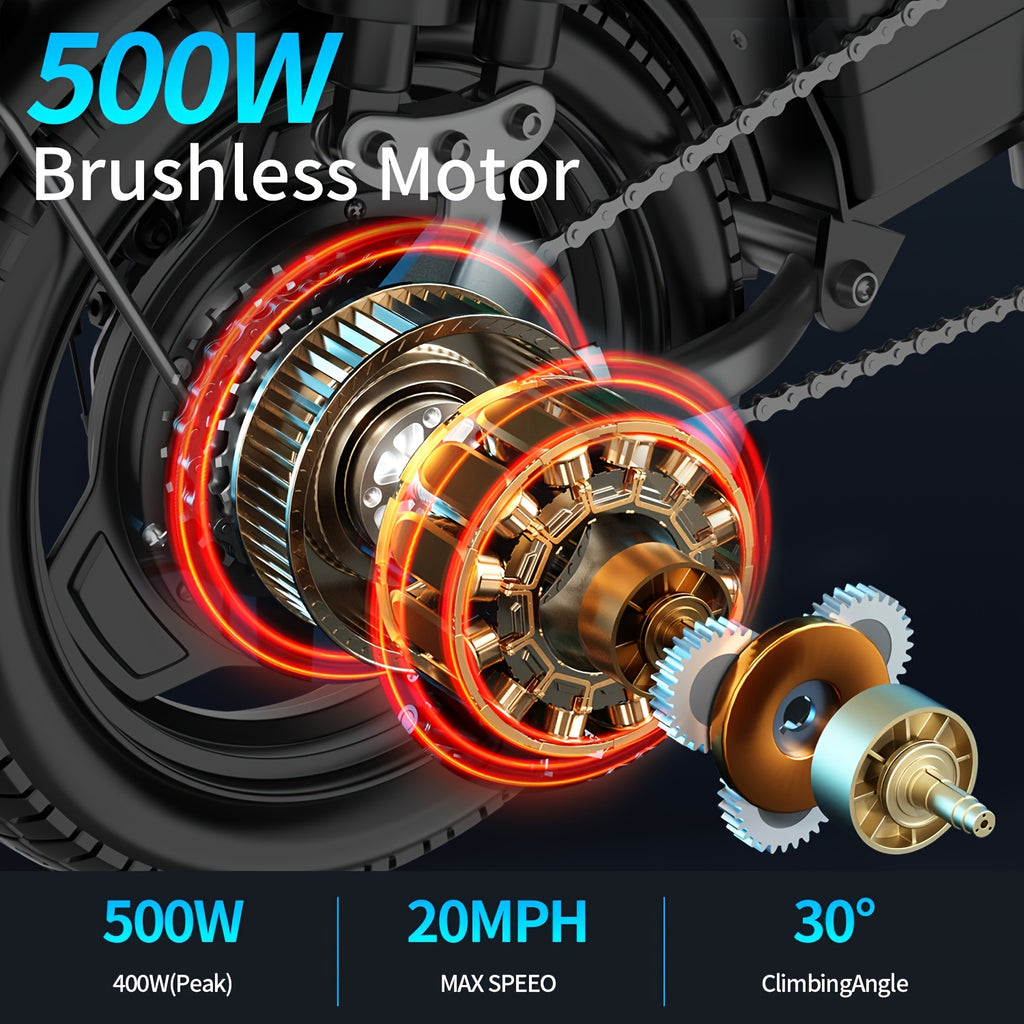 Electric Scooter Powerful, Adaptable To All Terrains, Essential For Outdoor Adventures, Simple Design, Friendly Travel, New Choice For Urban Life; 500W Power, Speed Of 20MPH, Range Of 30MILES, Climbing Slope Of 20-30, Long-te