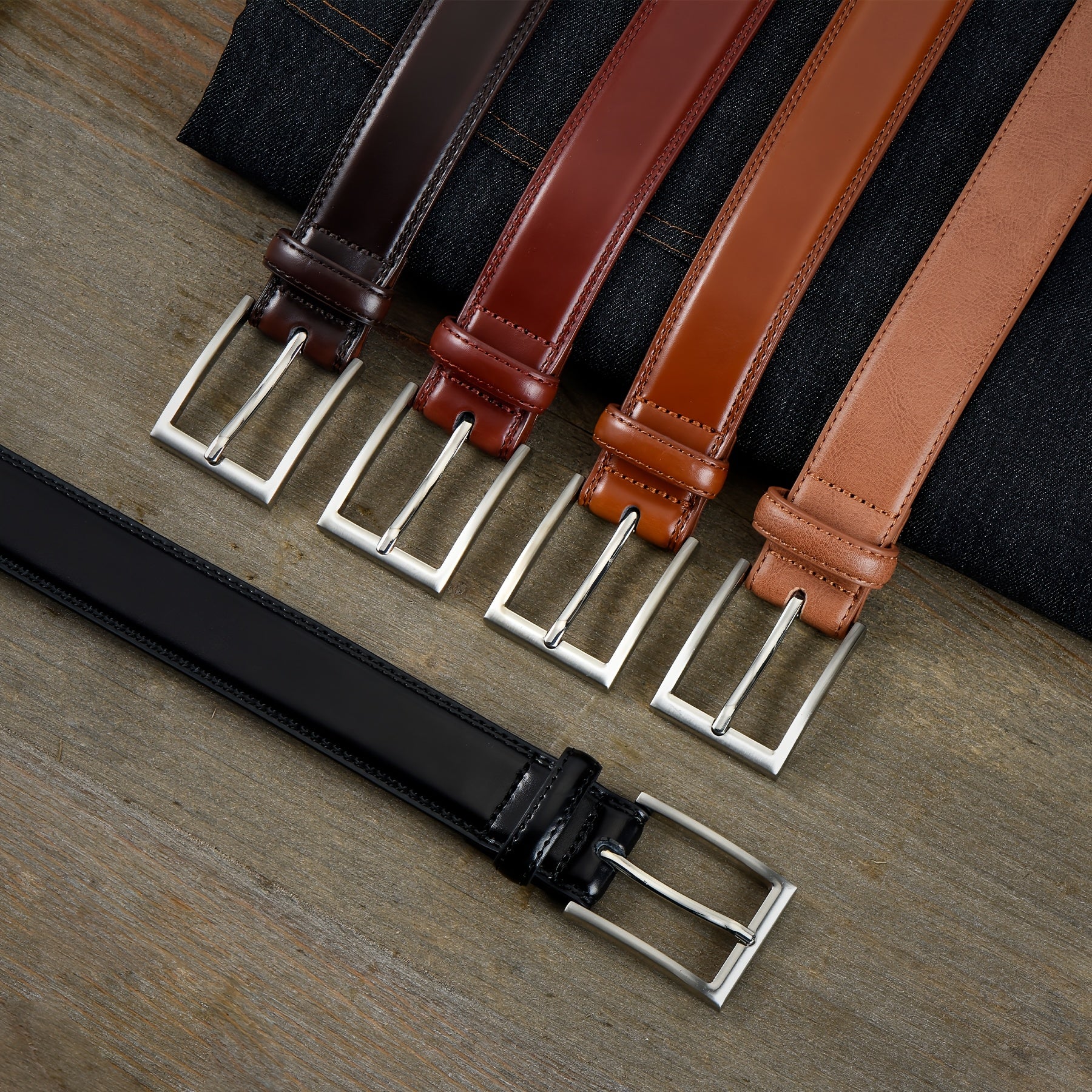 Men's Leather Belt, Fashion & Classic Casual Belt with Single Prong Buckle for Jeans, Pants, Work And Business, Gift for Dad & Husband