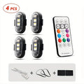 4/6pcs 8-Color High-Brightness Wireless LED Strip Lights with Remote Control, USB Charging, Anti-Collision Lighting for Drones, Aircraft, Motorcycles, and Bikes