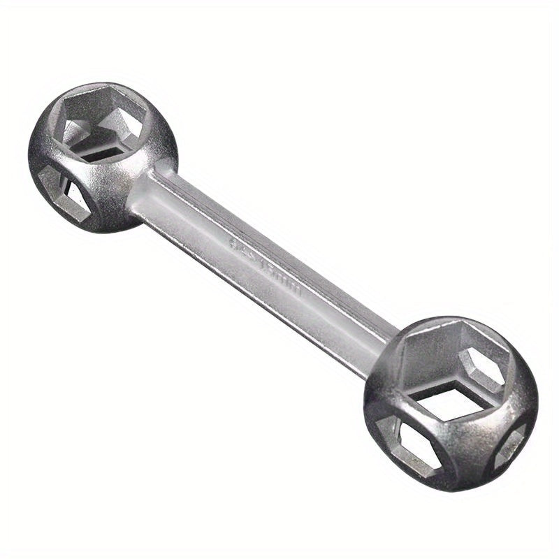 Versatile Bone-Shaped Hex Wrench for Bicycle Repair - Durable Zinc Alloy, Multi-Hole Design, Silvery