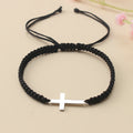 [Steel Cross Bracelet] Stainless Steel Adjustable 1pc Hand Woven Cross Bracelet | Men's Hand Jewelry