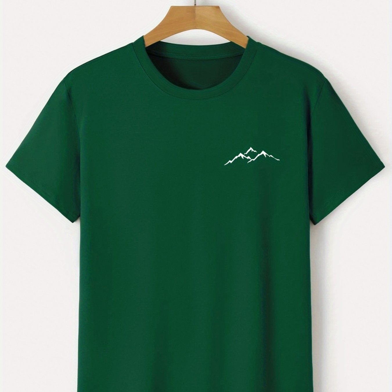 Plus Size Mountain Men's Casual Trendy Graphic Print Comfortable Crew Neck Short Sleeve T-shirts, Summer Oversized Loose Tees