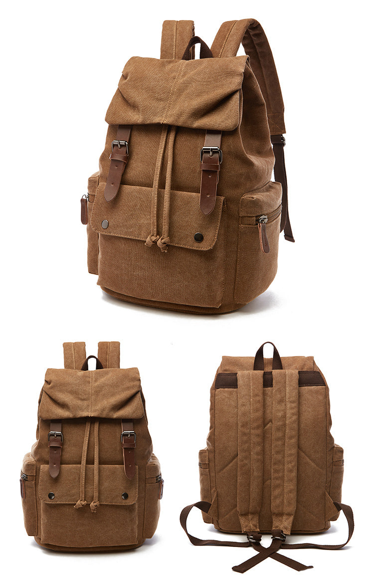 Outdoor Leisure Retro Canvas Travel Backpack - Computer Backpack - Durable & Spacious - For Men & Women - Perfect for Hiking, Camping & Everyday Use - Great Gift for Adventurers