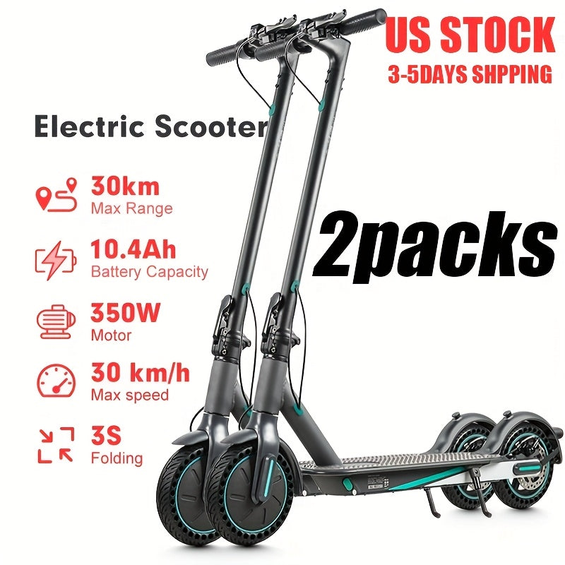 1/2PACKS 350W Electric Scooter for Adults & Teens, 6/9/15 Mph Three Speed, Max Range 20 Miles, Dual Brake & 8.5" Honeycomb Tires, Fast Charging, Foldable E- Scooter for City Commuting, Birthday Gift, Scooter For Men, Foldable