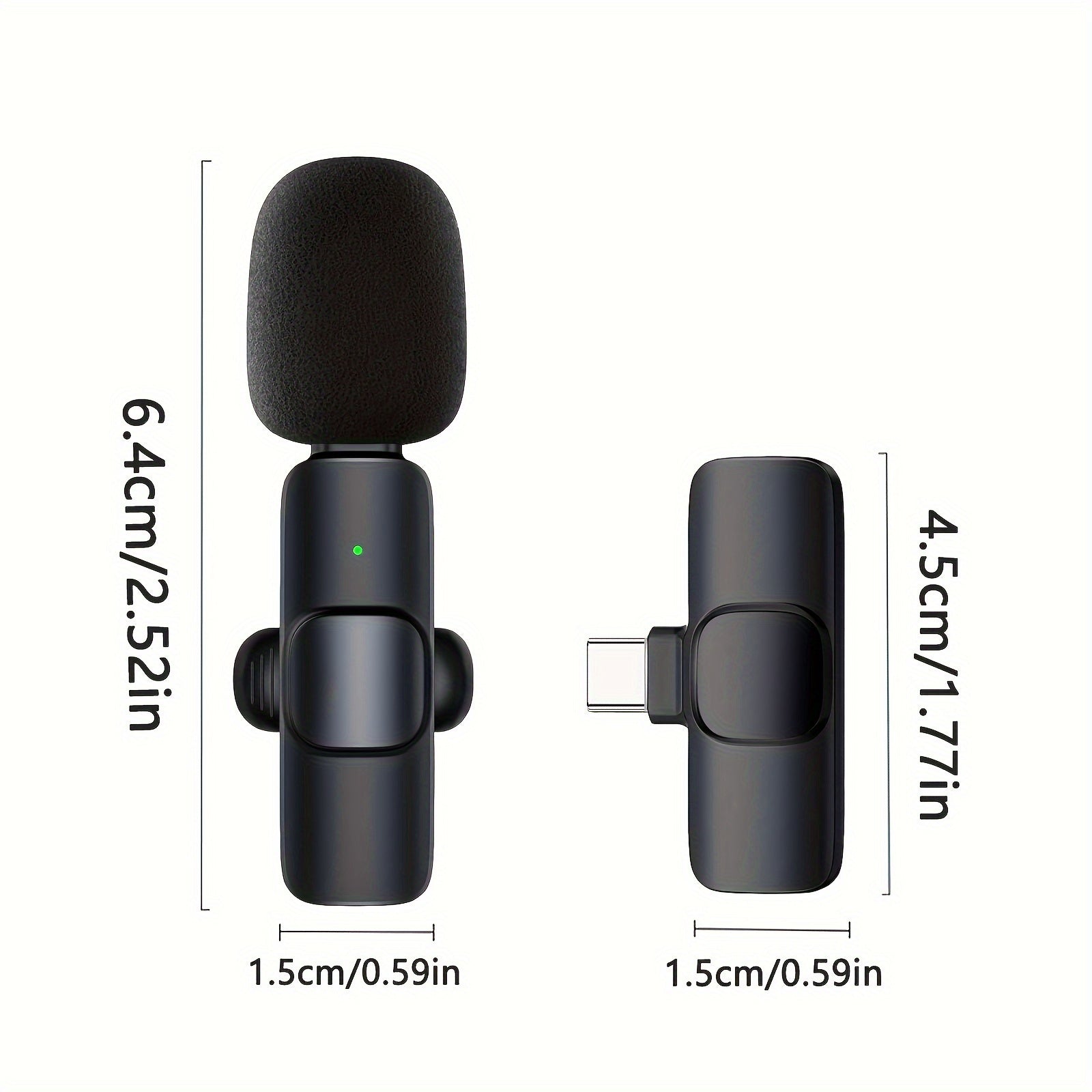 Professional Wireless Microphone, Smartphone, Laptop, Wireless Omnidirectional Condenser Recording Microphone, for Interviews, Video Podcasts, Video Logs, New Year Gift for Him