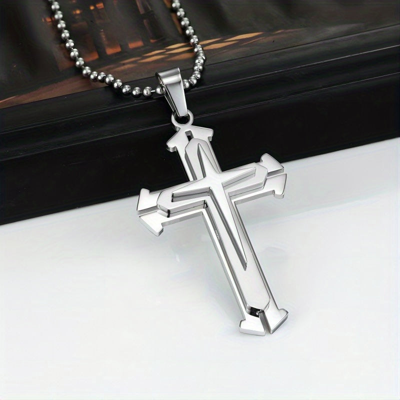 Metal Cross Necklace Simple Cross Pendant With Chain Necklace