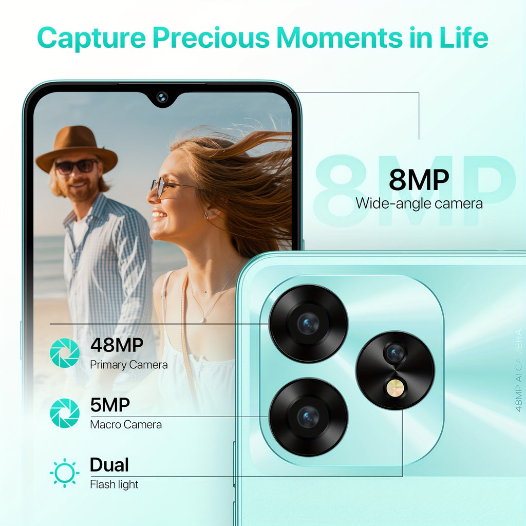 UMIDIGI A15C 8GB RAM+128GB ROM Android 13 NFC Unlocked Cell Phone 48MP Ultra-Clear AI Camera Mobile Phone 5000mAh Battery Smartphone 6.7" HD Full View Display Dual Unlock Phone.