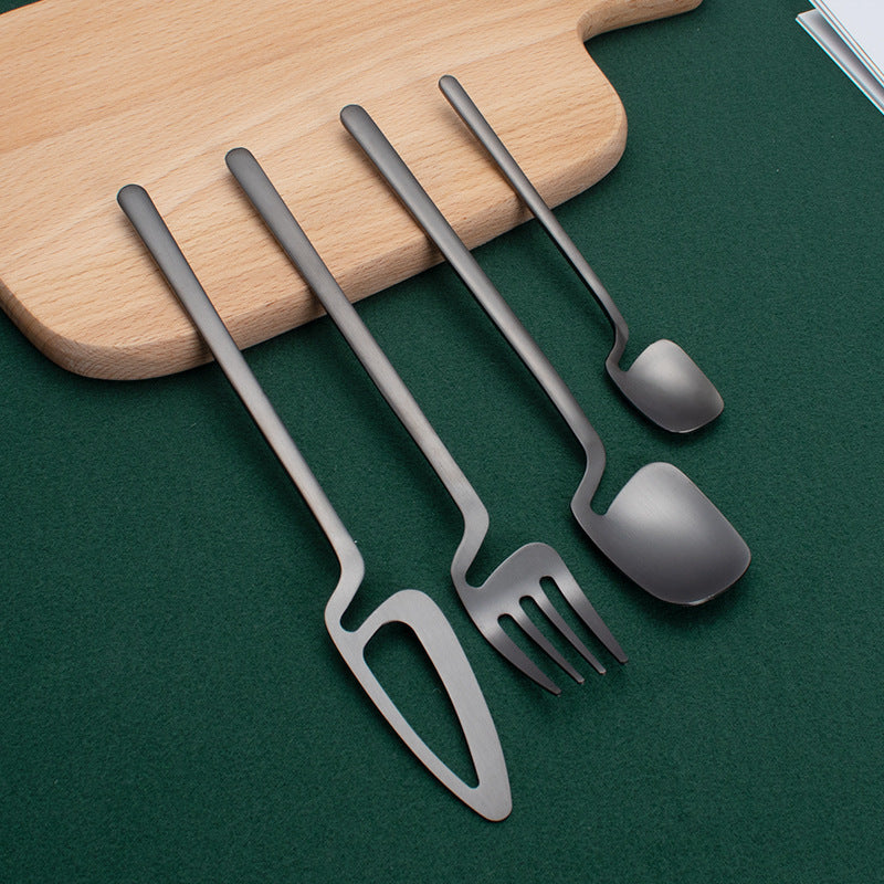 16pcs/24pcs Cutlery Set - Reusable Stainless Steel Dinnerware Set With Long Handle - Tableware Eating Utensils Set - Kitchen Supplies - For Family & Friends - Perfect for Everyday Use & Picnics