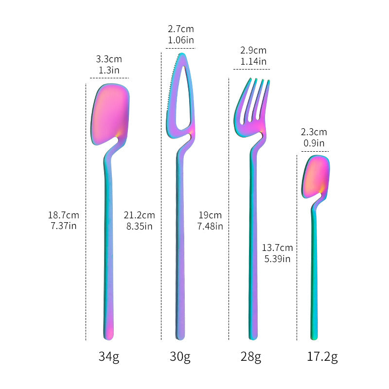 16pcs/24pcs Cutlery Set - Reusable Stainless Steel Dinnerware Set With Long Handle - Tableware Eating Utensils Set - Kitchen Supplies - For Family & Friends - Perfect for Everyday Use & Picnics