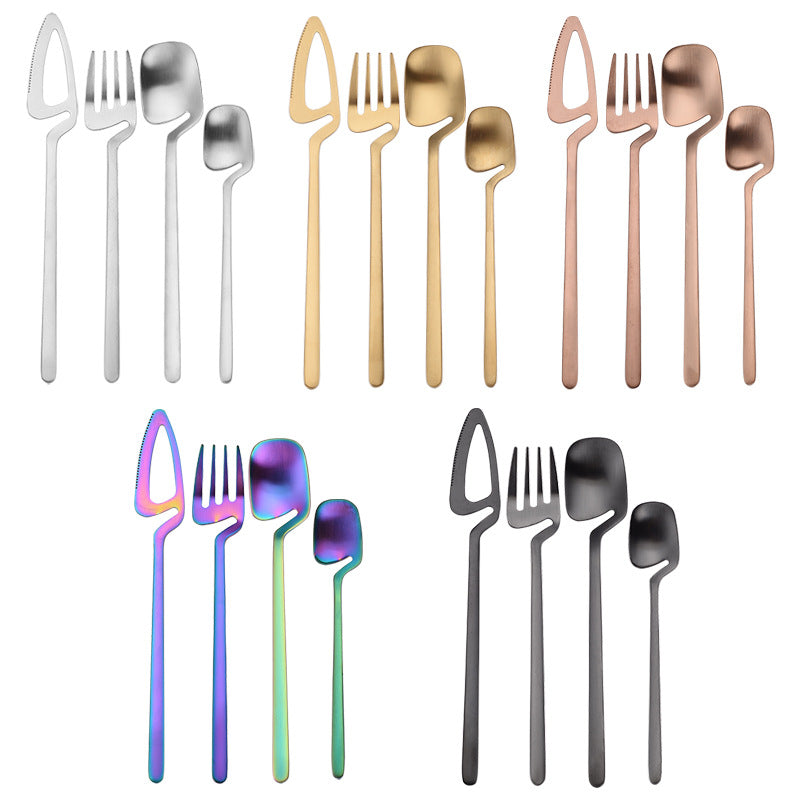 16pcs/24pcs Cutlery Set - Reusable Stainless Steel Dinnerware Set With Long Handle - Tableware Eating Utensils Set - Kitchen Supplies - For Family & Friends - Perfect for Everyday Use & Picnics