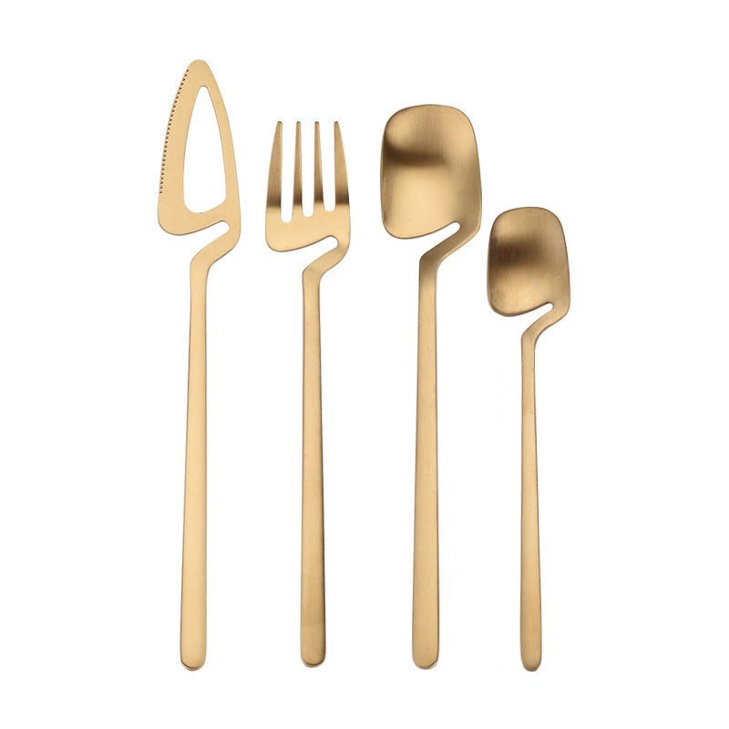 16pcs/24pcs Cutlery Set - Reusable Stainless Steel Dinnerware Set With Long Handle - Tableware Eating Utensils Set - Kitchen Supplies - For Family & Friends - Perfect for Everyday Use & Picnics