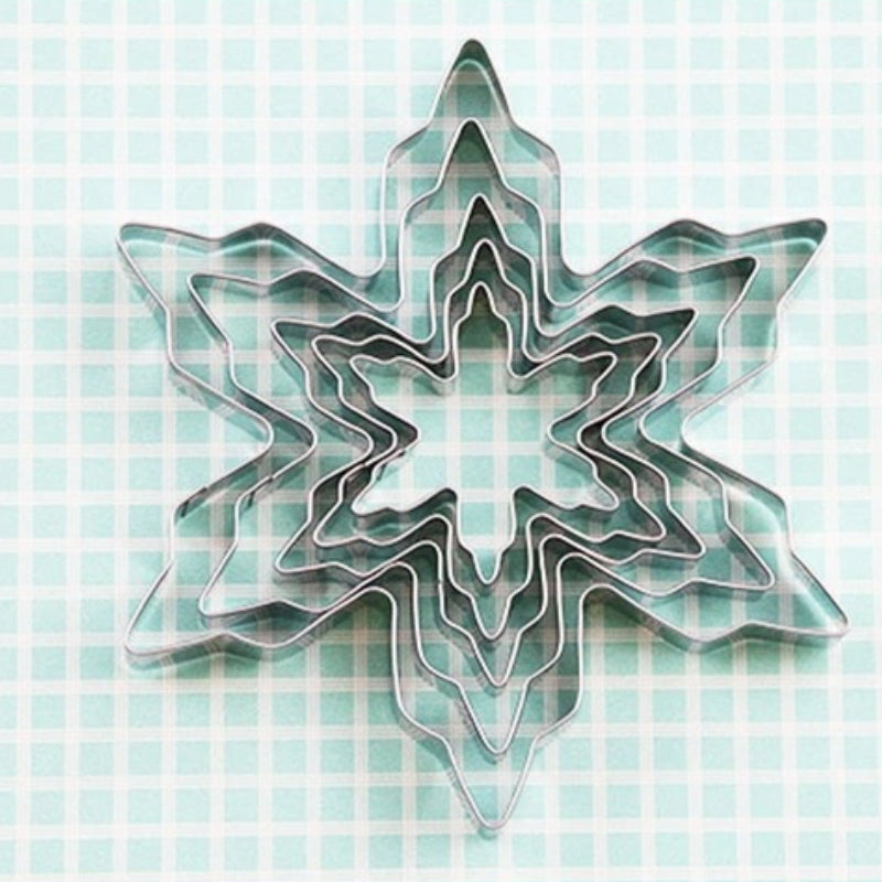 Stainless Steel Snowflake Cookie Molds - 5pcs DIY Baking Cake Ice Handmade Molds