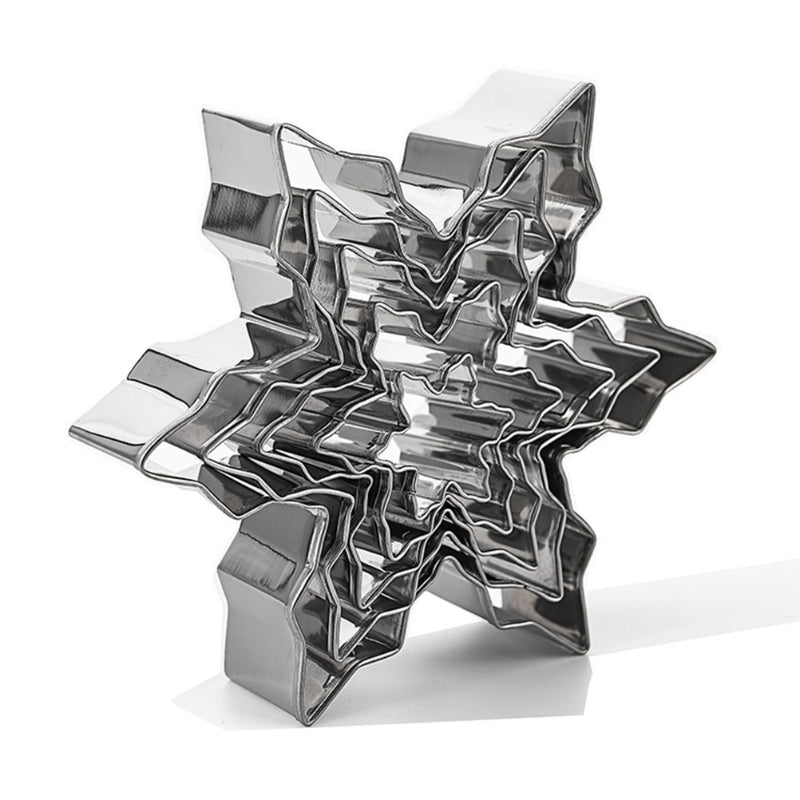 Stainless Steel Snowflake Cookie Molds - 5pcs DIY Baking Cake Ice Handmade Molds
