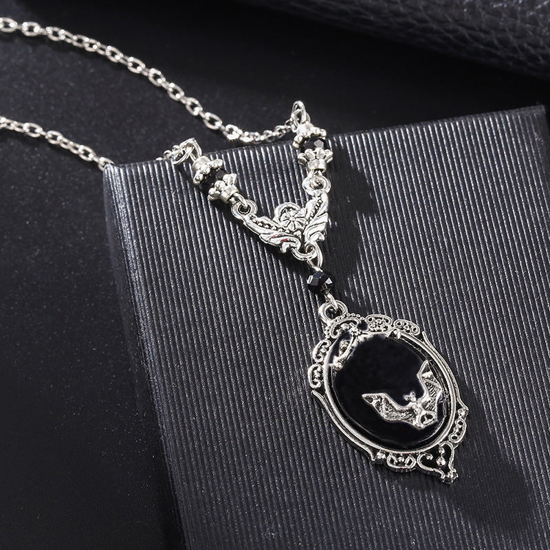 [Gothic Bat Pendant] Gothic Bat Pendant, Women Necklace | Vampire Bat, Witch, Moon Jewelry