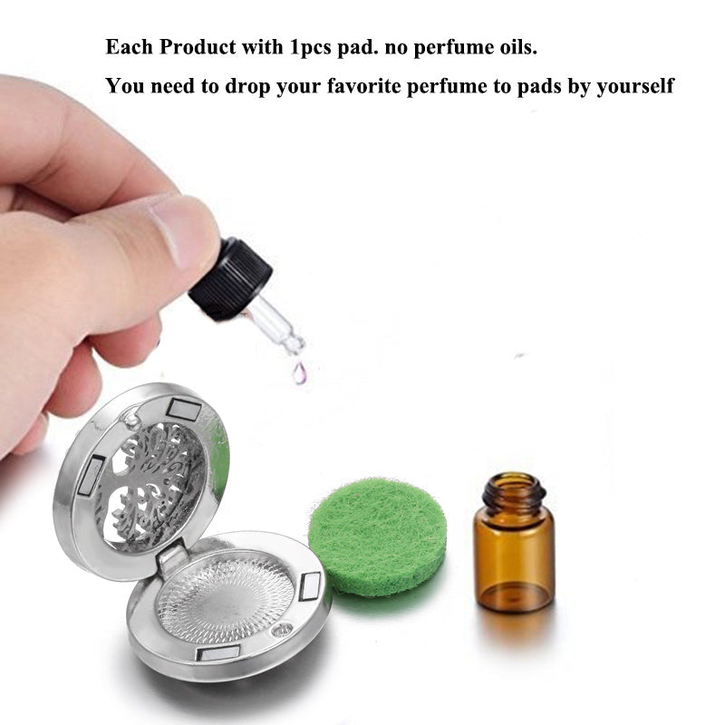 Metal Stainless Steel Pendant Necklace Open Locket Perfume Aroma Essential Oil Diffuser Necklace For Women Girls