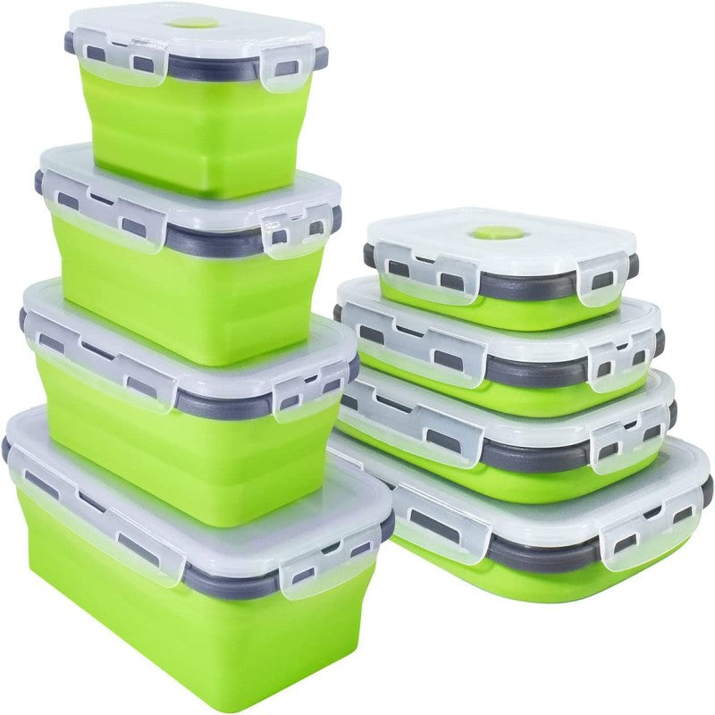 Collapsible Silicone Food Storage Containers - Microwave, Freezer & Dishwasher Safe Lunch Box with Stackable Meal Prep Containers Suitable for Leftovers, -the- Meals