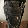[Chain Link Metal Punk Trousers] Metal Pant Chain Punk Hip-hop Trousers Chain Waist Link Metal Wallet Silvery Color Key Chain Keyring Jeans Accessories