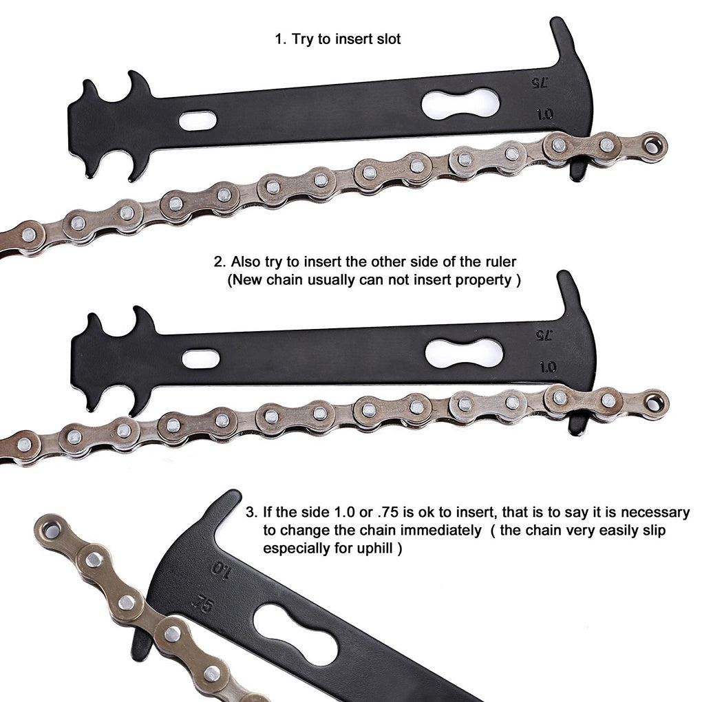 Bicycle Chain Wear Checker Indicator Repair Tool Mountain Road Chains Gauge Measurement Ruler Replacement Bicycle Accessories