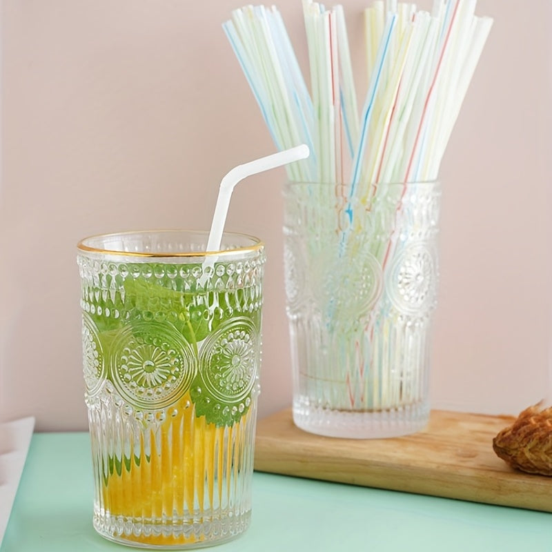 100pcs Recyclable, And Degradable Food Grade Plastic Straws, Independent Packaging Elbows For Beverage Water Cups Eid Al-Adha Mubarak