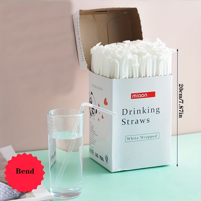 100pcs Recyclable, And Degradable Food Grade Plastic Straws, Independent Packaging Elbows For Beverage Water Cups Eid Al-Adha Mubarak
