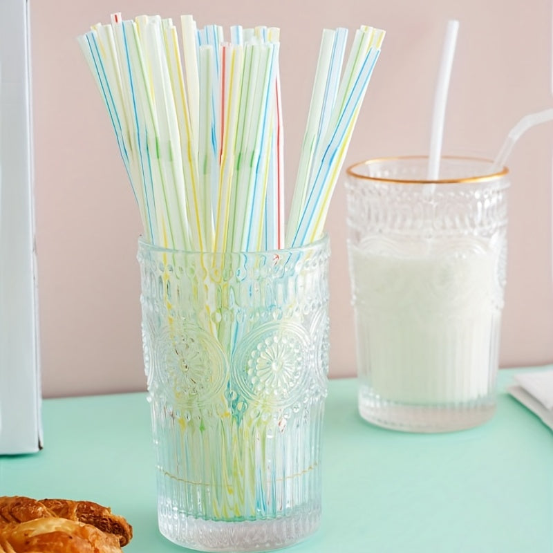 100pcs Recyclable, And Degradable Food Grade Plastic Straws, Independent Packaging Elbows For Beverage Water Cups Eid Al-Adha Mubarak