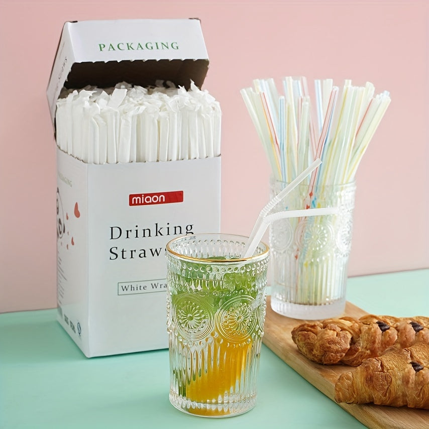 100pcs Recyclable, And Degradable Food Grade Plastic Straws, Independent Packaging Elbows For Beverage Water Cups Eid Al-Adha Mubarak
