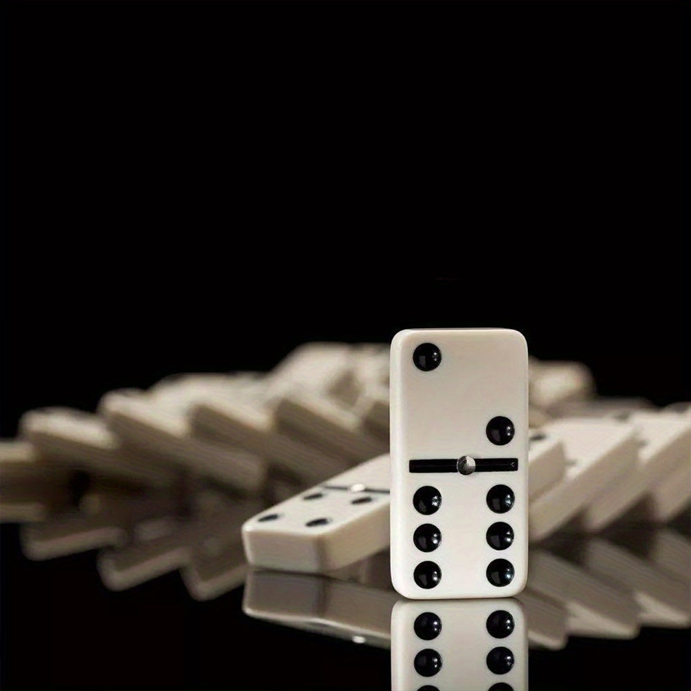 28pcs set of domino artificial box for storage, table games, chess, card games, toys, entertainment, portable, durable, high-end, classic challenge your strategy