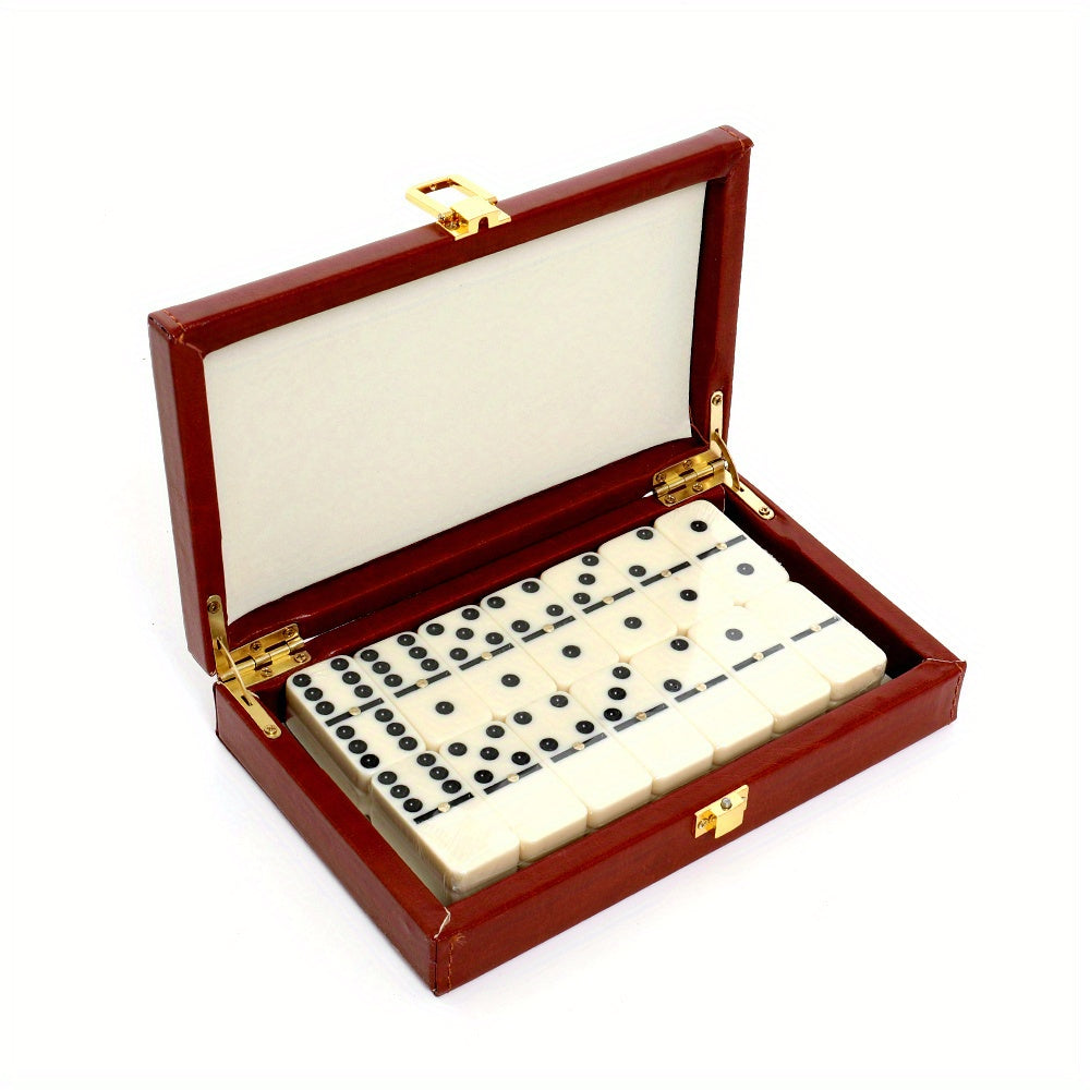 28pcs set of domino artificial box for storage, table games, chess, card games, toys, entertainment, portable, durable, high-end, classic challenge your strategy