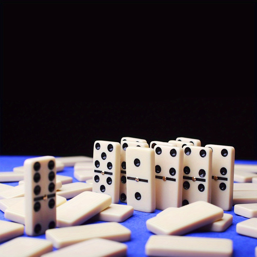 28pcs set of domino artificial box for storage, table games, chess, card games, toys, entertainment, portable, durable, high-end, classic challenge your strategy