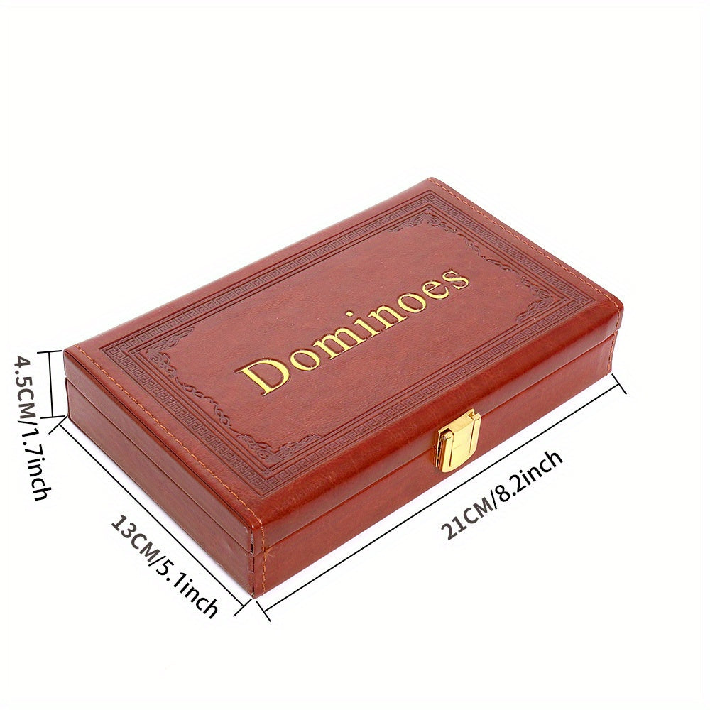 28pcs set of domino artificial box for storage, table games, chess, card games, toys, entertainment, portable, durable, high-end, classic challenge your strategy
