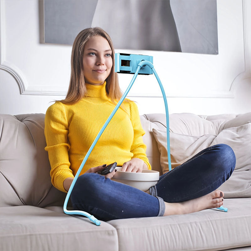 55cm Tall Adjustable Bendable Overhead Smartphone and Tablet Stand - Universal Lazy Holder with Sturdy TPU Frame for Bedside and Living Room - Water-Resistant, Convenient and Space-Saving Home and Office Essential
