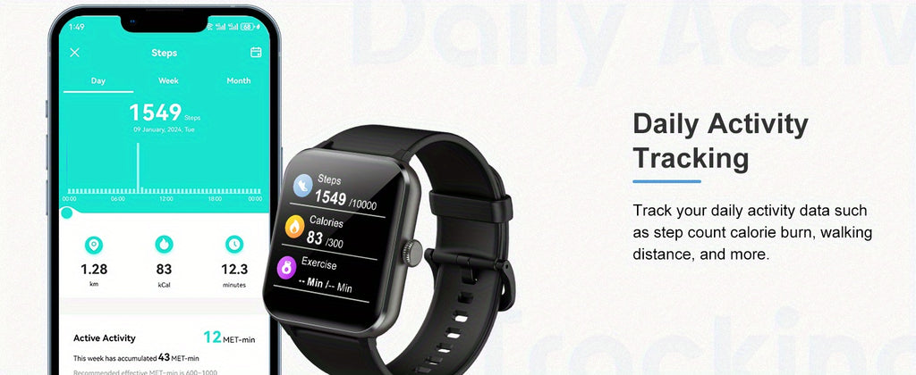 Smart Watch(Answer/Make Call), 1.85" Smart Watches for Men Women Voice Assistant, Push Message, 100+ Sport Modes, Fitness Activity Tracker, Weather, Stopwatch, Timer, Pedometer, Smartphone Watch, The Perfect Gift for Men And