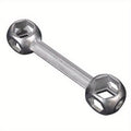 Versatile Bone-Shaped Hex Wrench for Bicycle Repair - Durable Zinc Alloy, Multi-Hole Design, Silvery