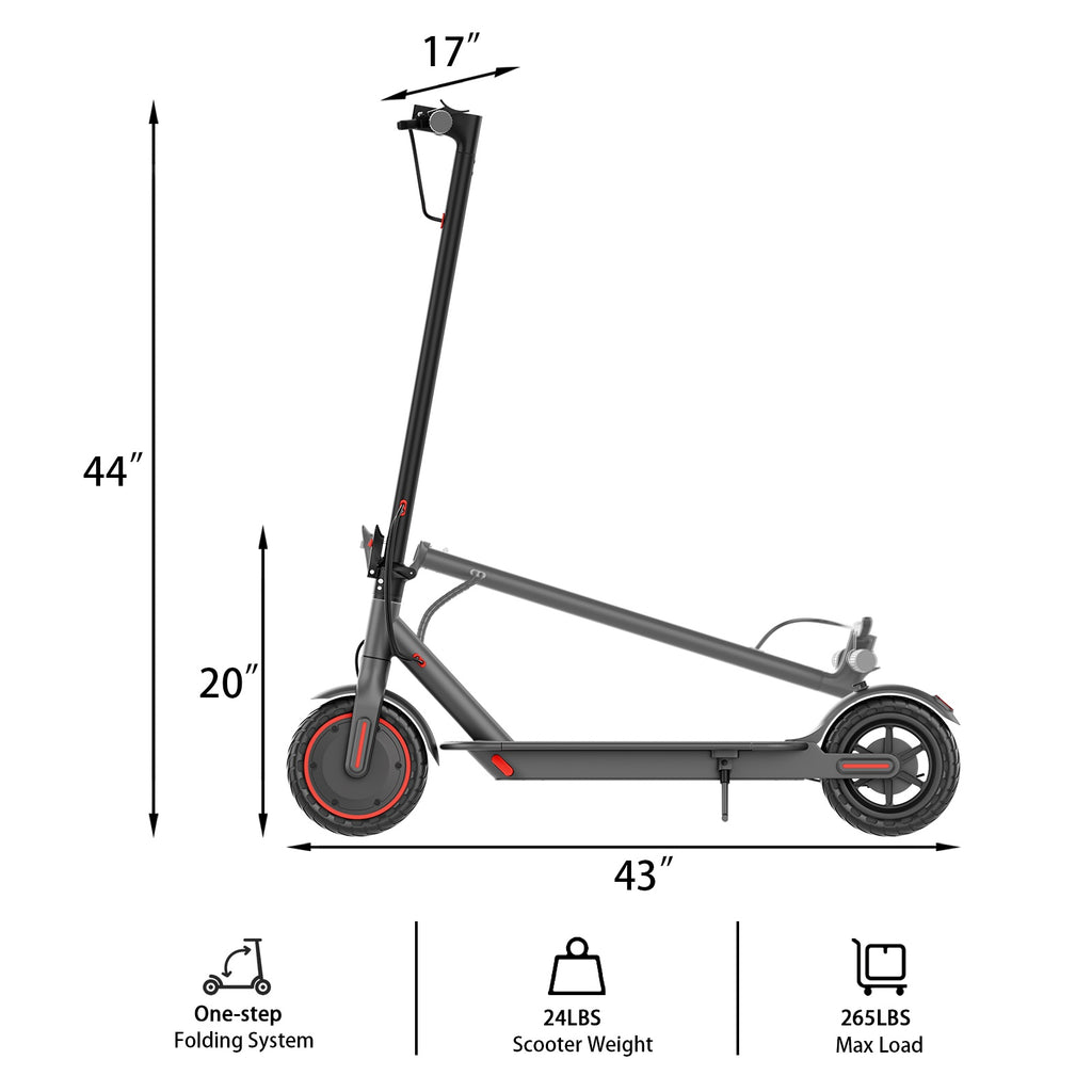 LADPED Multiple Models Folding Electric Scooter, Rated 350W/500W Motor Optional, 5.2AH-14.5AH Battery, with 8.5-10inches Anti-skid Solid Tires, Scooter Electric with Long Range, 15-20MPH Speed Foldable Commuting E-Scooter for