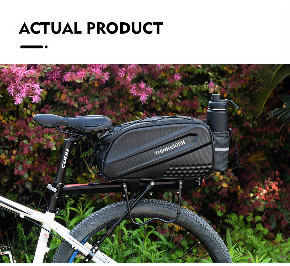 14L Hard Shell ThinkRider Bicycle Rear Hunch Bag - Anti-Splash Material, Rain Cover Included
