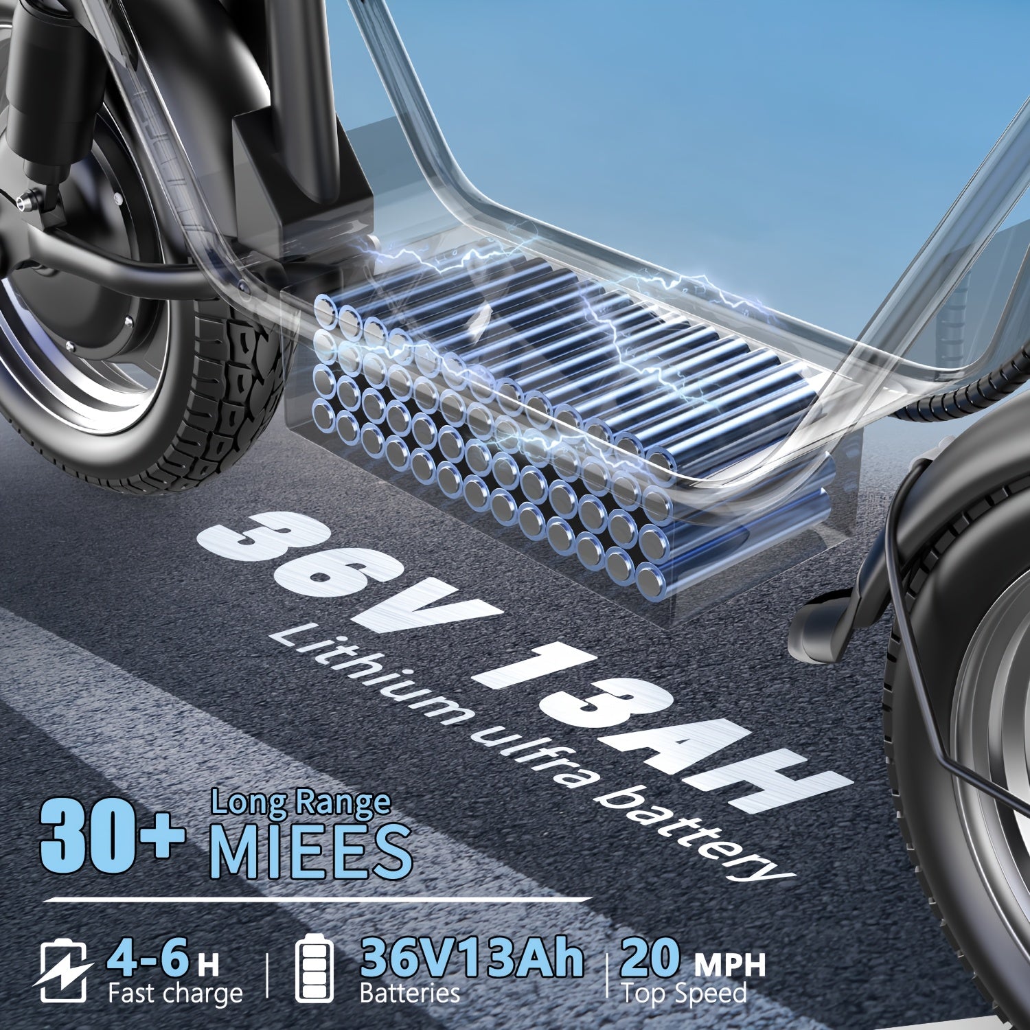 Electric Scooter with Seat, 30 Miles Long Range & 20Mph Top Speed, 14" Pneumatic Tire, Height Adjustable Seat &Handlebar, Dual Suspensions Commuting Scooter with Basket