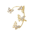 Elegant Butterfly Ear Clips | No-Piercing, All-Season, Plated K, Glass Mosaic, By Yugeweer