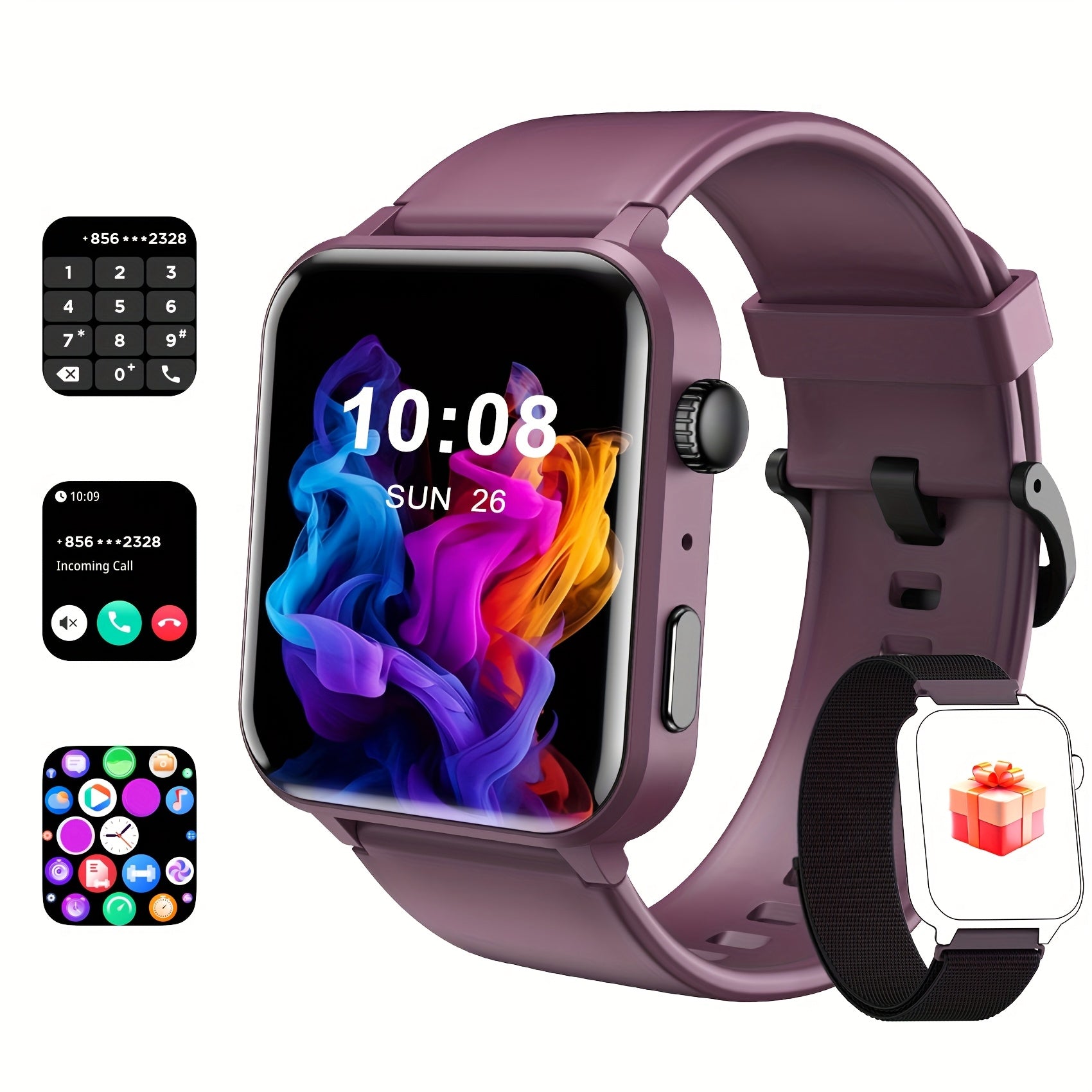 Smart Watch(Answer/Make Call), 1.85" Smart Watches for Men Women Voice Assistant, Push Message, 100+ Sport Modes, Fitness Activity Tracker, Weather, Stopwatch, Timer, Pedometer, Smartphone Watch, The Perfect Gift for Men And