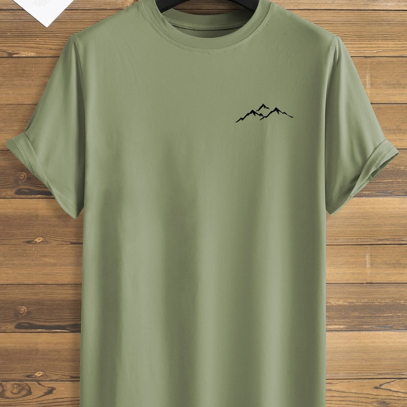 Plus Size Mountain Men's Casual Trendy Graphic Print Comfortable Crew Neck Short Sleeve T-shirts, Summer Oversized Loose Tees