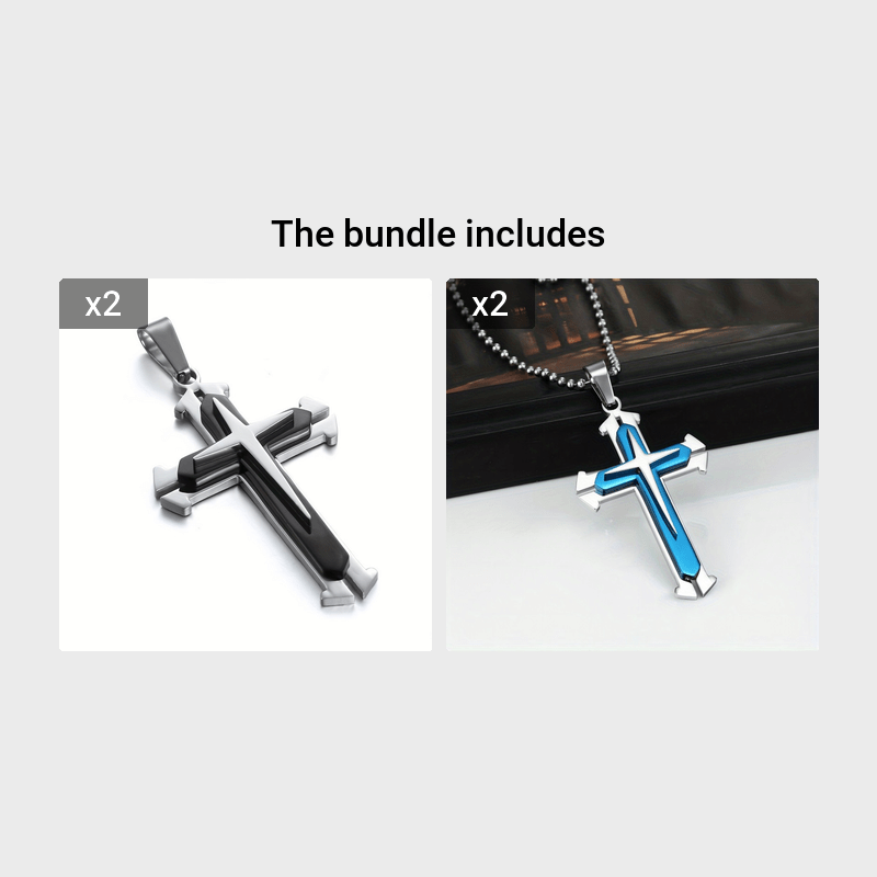 Metal Cross Necklace Simple Cross Pendant With Chain Necklace